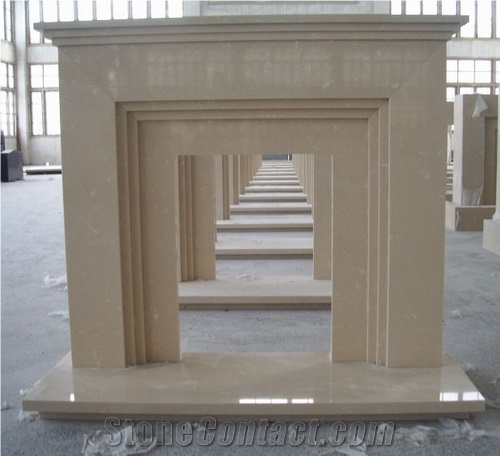 Fireplace Mantel,Beige Marble Fireplace,Hearth Decorating Marble Fireplace Mantel, Beige Marble Fireplaces, Beige Marble