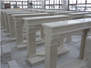 Fireplace Mantel,Beige Marble Fireplace,Hearth Decorating Marble Fireplace Mantel, Beige Marble Fireplaces, Beige Marble