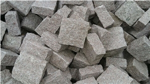 Pink Granite Paver Stone, Natural Granite G663 Cube Stone,G663 Cobble, Curbstone, Road Edge Stone , Small Blocks, Cube, Cobbles, Granite Paving, Outside Paving, Garden Paving, Paving Sets, Walkway