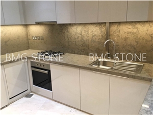 Portugal Grey Marble Countertop, Azul Regiao Grey Marble Kitchen Bar Top, Worktops