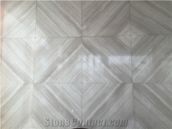 White&Grey Wooden Grain Marble Tile Pattern