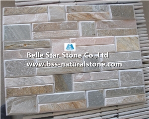 Green Beveled Edges Quartzite Stone Wall Cladding,Green Stacked Stone,Quartzite Culture Stone,Green Quartzite Ledger Panels,Natural Quartzite Stone Wall Panels,Quartzite Stone Veneer,Outdoor Wall