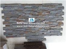 Iron Rusty Split Face Slate Stone Wall Panels,Iron Grey Slate Culture Stone,Iron Slate Stacked Stone,Natural Split Face Stone Cladding,Slate Thin Stone Veneer,Iron Slate Ledgestone,Outdoor/Indoor Wall