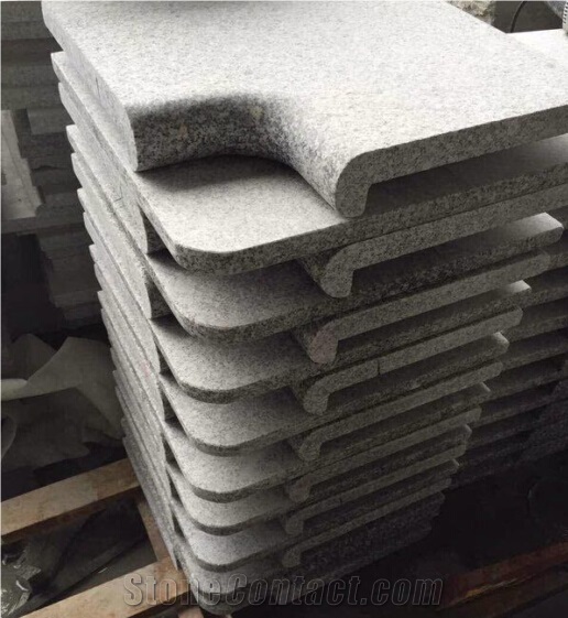 Light Grey Granite G603 Anti-Slip Stone Rebated Bullnose Pool Coping Pavers