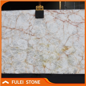 Cristallo Quartzite Slab, White Princess Quartzite Slab
