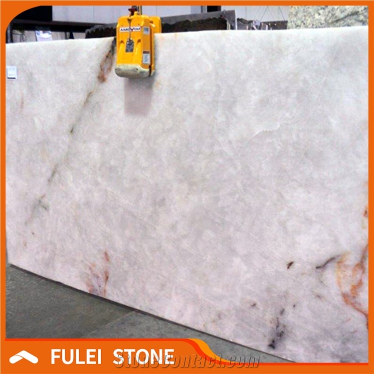 Cristallo Quartzite Slab, White Princess Quartzite Slab