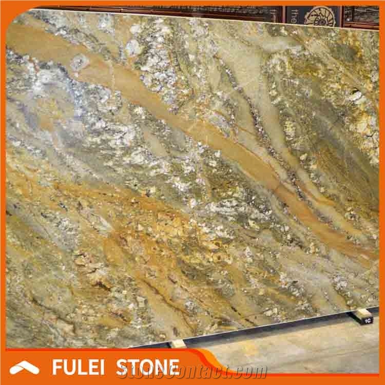 Olympic River Slab Quartzite Slab, Yellow Gold Stone Slab