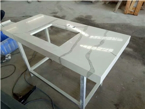 Artificial Stone Top,Bathroom Countertops,Custom Vanity Tops,Quartz Stone Vanity Tops,Bathroom Vanity Tops,Quartz Stone Bathroom Tops,Calacatta Bianco Vanity Tops