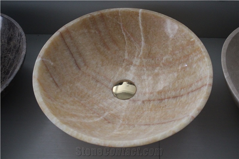Beige Marble Stone Wash Basin Sink