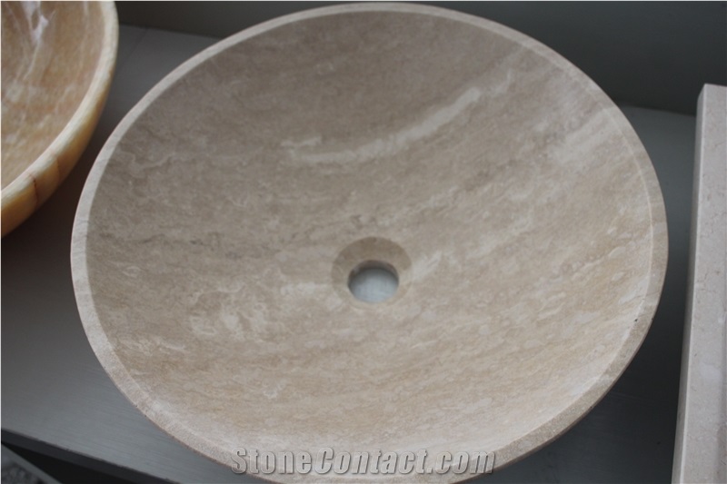 Beige Marble Stone Wash Basin Sink