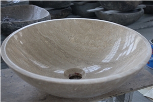 Beige Marble Stone Wash Basin Sink