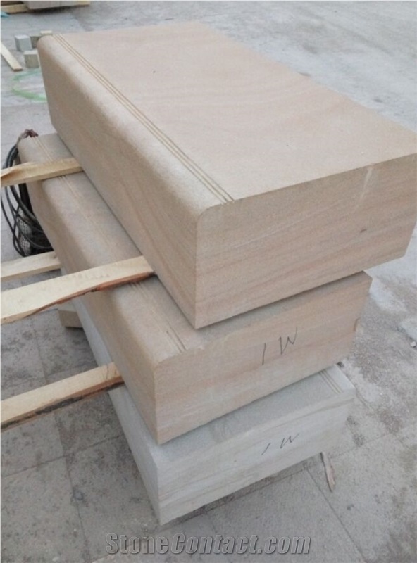 Beige/Yellow Sandstone Steps,Sandstone Floor Covering,Sandstone Floor Desk Staircase