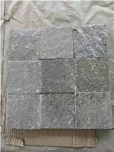 Green Quartzite Mesh-Mounted Pavers
