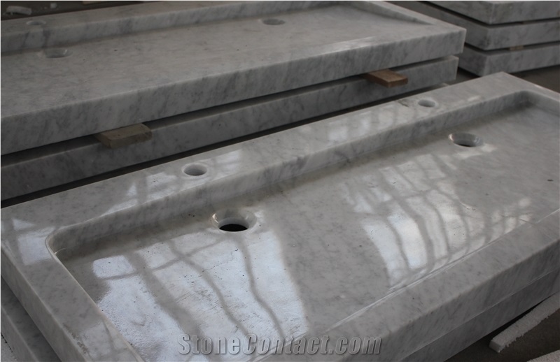 Guangxi White Marble Sinks,Bathroom Sinks,Wash Basins,Square Sinks,Polished Sinks/Basins,Vessel Sinks,Vessel Basin