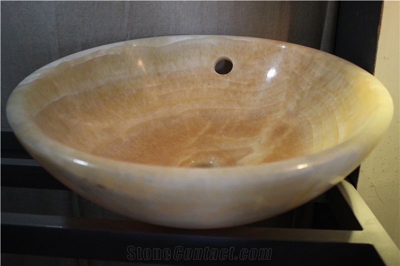 Honey Onyx Pedestal Basins,Bathroom Sinks,Wash Basins,Round Basins,Vessel Sinks,Natural Stone Vessel Sinks/Basins
