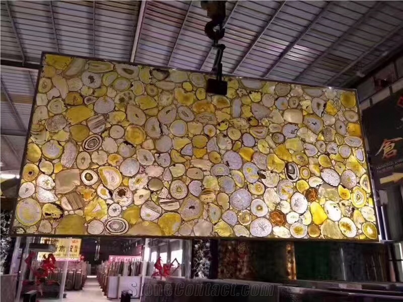 Man-Made Semi Precious Stone Gemstone Slabs