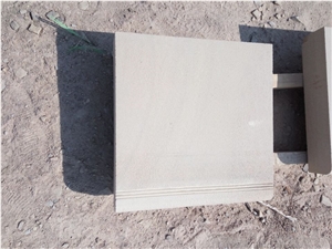 Yellow Beige Sandstone Step Stair Grooved Sandblasted