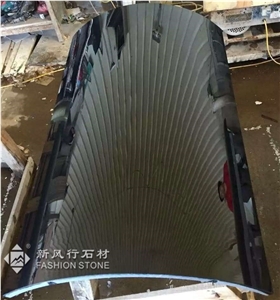 Super Black Crystallized Glass Column,Man-Made Black Stone Polished,Foshan China.