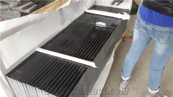 Black Galaxy Granite Stone Polished Flamed Brushed Bullnosed Step,Stair Treads,Risers,Staircase