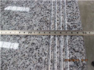 Low Price China G603 Light Grey, Sesame White Flamed Granite Slabs & Tiles, Cheap Bianco Crystal Granite in Stairs Steps with Anti Slip, Beveled Long Edge, Treads and Risers, Natural Stone Building