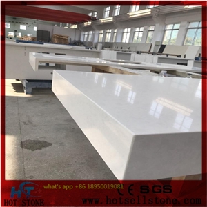 Quartz Kitchen Countertops Of Crystallized Glass Stone, White Quartz Kitchen Countertops
