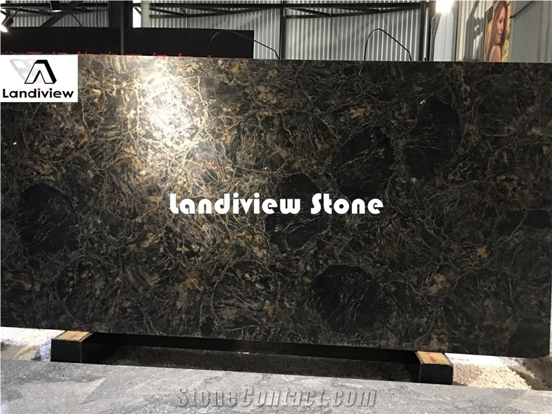 Black Petrified Wood Slabs and Tiles, Semiprecious Stone Tiles and Slabs