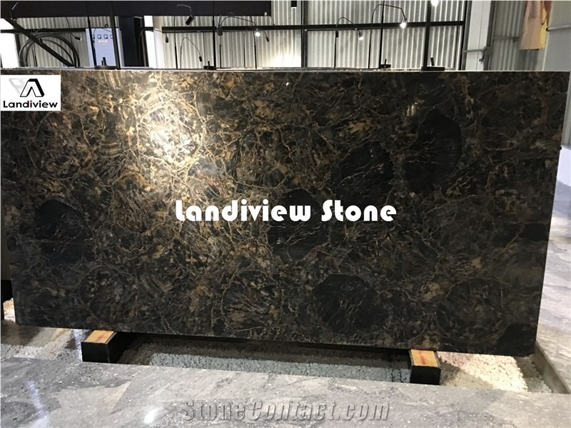 Black Petrified Wood Slabs and Tiles, Semiprecious Stone Tiles and Slabs