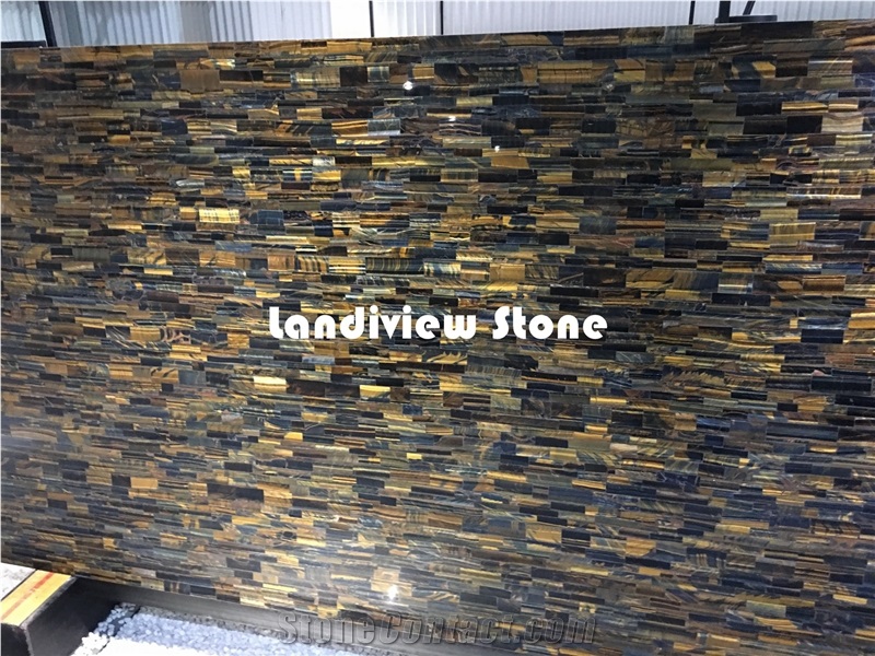Semiprecious Stone Gemstone Tiger Eye Yellow Slabs Tiles