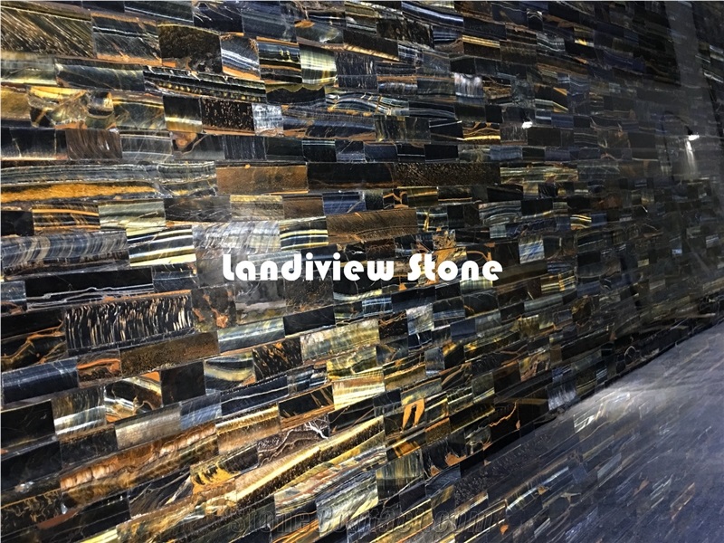 Semiprecious Stone Gemstone Tiger Eye Yellow Slabs Tiles