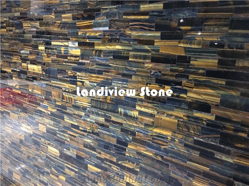 Semiprecious Stone Gemstone Tiger Eye Yellow Slabs Tiles