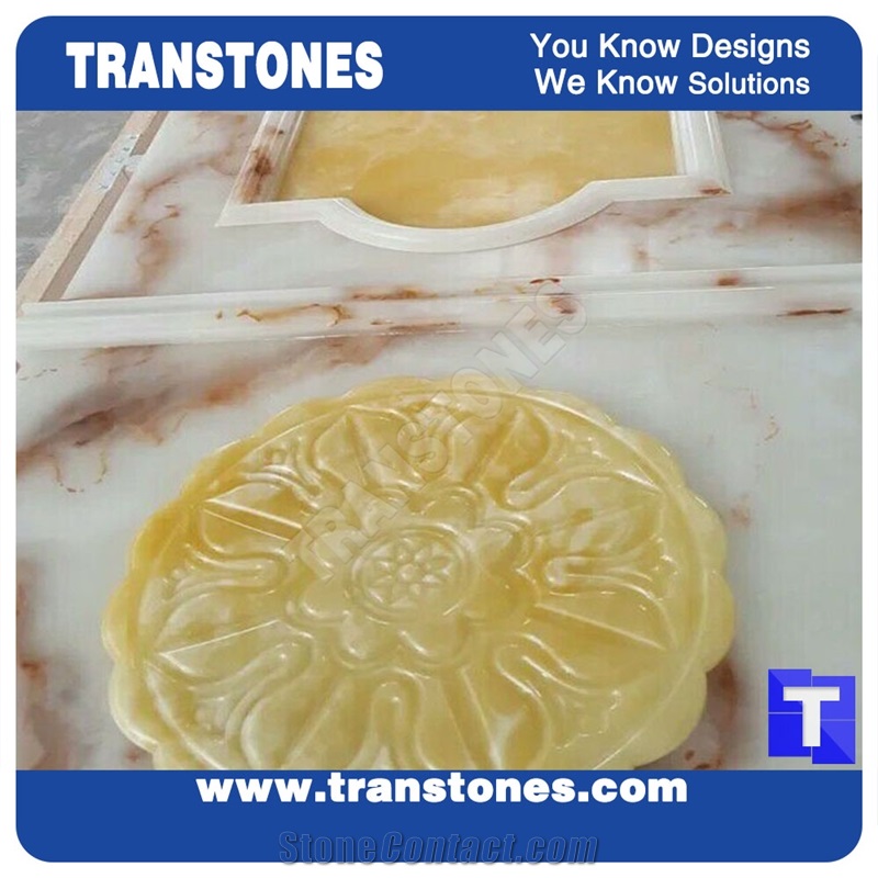 3d Solid Surface Artificial Beige Onyx Relife Wall Panel,Cnc Carved Walling Tiles