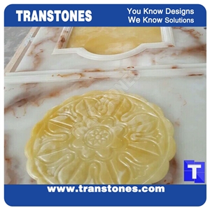 3d Solid Surface Artificial Beige Onyx Relife Wall Panel,Cnc Carved Walling Tiles