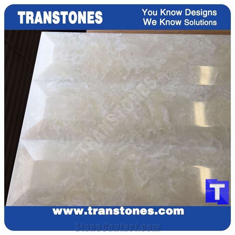 3d Solid Surface Faux White Marble Thin Laminated Wall Panels,Cnc Carved Walling