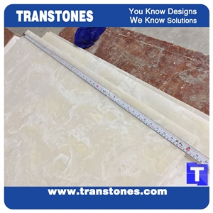 Artificial Beige Spray Marble Faux Quartz Slabs for Wall Panel Ceiling Floor Covering,Solid Surface Engineered Stone Glass Resin Stone Slab for Reception Desk,Countertops Backlit