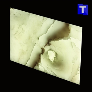 Artificial Bianco Carrara White Marble Panel Tiles Slabs for Reception Desk,Table,Translucent Backlit Stone Consulting Counter Top,Engineered Stone Solid Surface Transtones Customzied