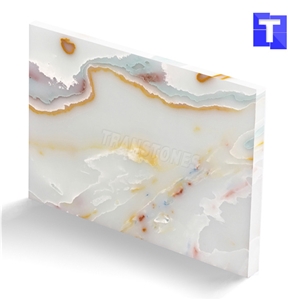 Artificial Green Crystal Onyx Wall Cladding Panel Floor Covering Tiles Solid Surface Translucent Backlit Verde Resin Glass Alabaster Stone for Bar Tops,Reception Table Desk Hotel Counter Tops