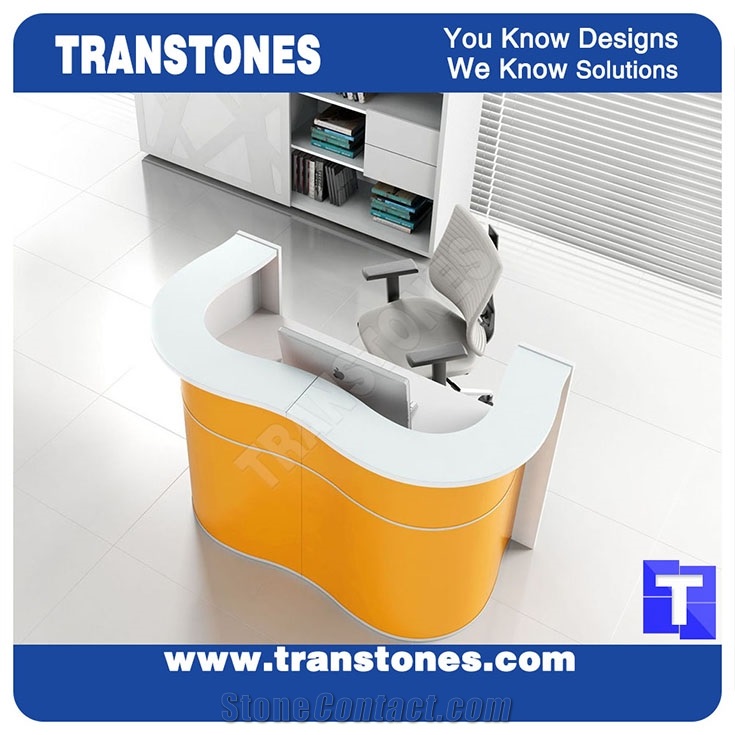 Cheap Price 3d Solid Surface Acrylic Grey Marble Office Table Desk for Reception,Meeting Customized New Material for Stone Business Interior Furniture