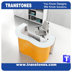 Cheap Price 3d Solid Surface Acrylic Grey Marble Office Table Desk for Reception,Meeting Customized New Material for Stone Business Interior Furniture