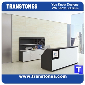Cheap Price 3d Solid Surface Acrylic Grey Marble Office Table Desk for Reception,Meeting Customized New Material for Stone Business Interior Furniture