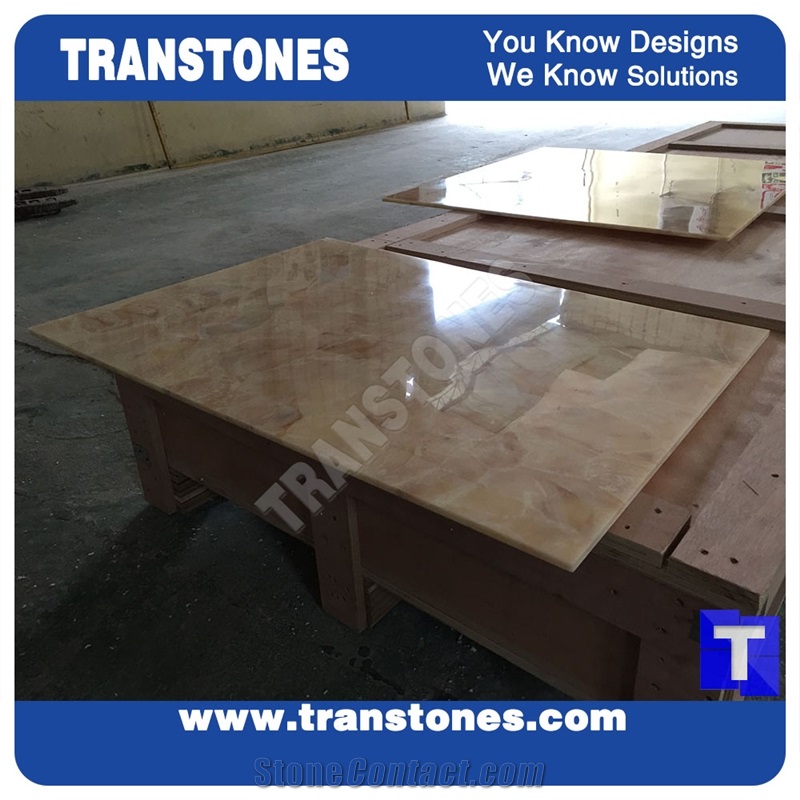 Cut to Size Yellow Golden Shell Artificial Marble Slabs Tile for Wall Panel Floor Covering Paving,Translucent Backlit Crystallized Spray Wave Marble Look Glass Resin Giallo Stone