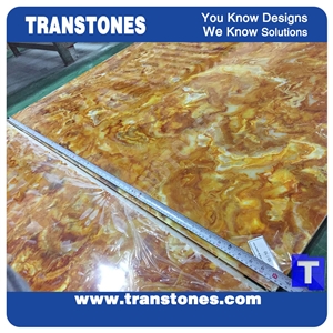 Faux Slabs,Engineered Alabaster Tiles Cut to Size