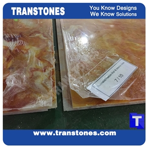 Golden Rainbow Dragon Solid Surface Yellow Acrylic Onyx Slab Tiles Sheet for Wall Cladding,Ceiling,Artificial Marble Slab for Countertops,Interior Furniture Material