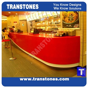 Led Light Solid Surface Artificial White Marble Office Table,Hotel Reception Desk,Engineered Stone Panel for Interior Furniture Stone Work Top