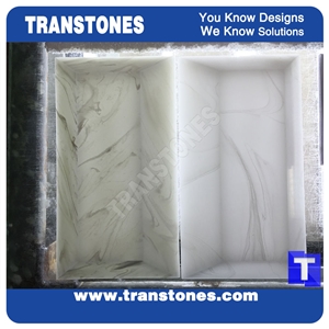 Manufacture Solid Surface Artificial White Marbl Interior Pillar Caps,Pier Caps for Column,Engineered Stone Quoin,Wall Coping Stone