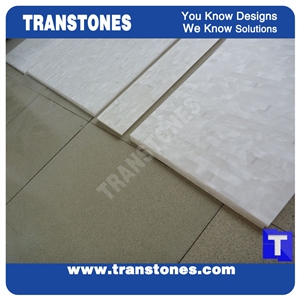 Mother Of Pearl Sea Shell White Marble Look Artificial Stone Slab for Islands Top,Kitchen Bar Top,Office Conference Table Tops Project Material
