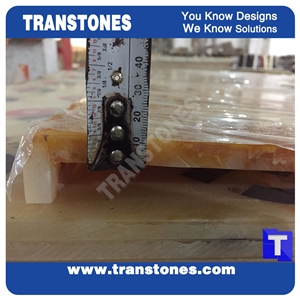 Processing Show Solid Surface Fossi Arobo Dune Artificial Marble Bar Top,Golden Yellow Chain Reception Countertops High Gloss Polished for Office,Hotel Decor Interior Glass Resin Stone