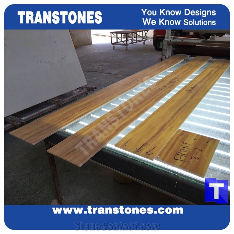 Project Solid Surface Imperial Wooden Vien Faux Honey Onyx Slabs,Tile Wall Panel,Engineered Stone Artificial Fossi Yellow Wood Grain Resin Glass Stone Translucent Backlit Alabaster