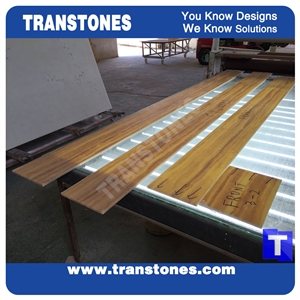 Project Solid Surface Imperial Wooden Vien Faux Honey Onyx Slabs,Tile Wall Panel,Engineered Stone Artificial Fossi Yellow Wood Grain Resin Glass Stone Translucent Backlit Alabaster