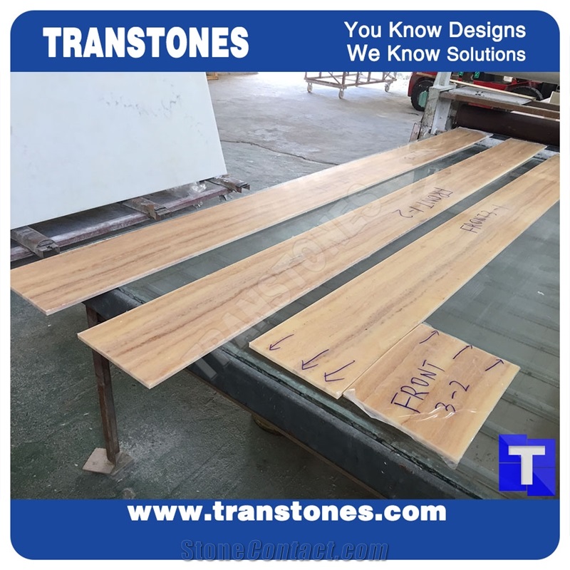 Project Solid Surface Imperial Wooden Vien Faux Honey Onyx Slabs,Tile Wall Panel,Engineered Stone Artificial Fossi Yellow Wood Grain Resin Glass Stone Translucent Backlit Alabaster