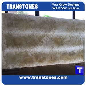 Solid Surface Artificial Grey Onyx Alabaster Slab Laminated Tile Wall Panel Cladding,Floor Cover Paving Translucent Backlit Engineered Stone